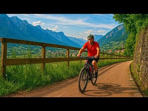 🚴‍♂️ Cycling Above the Beautiful Adige Valley | South Tyrol Scenic Ride 4K| No Music, Natural Sounds