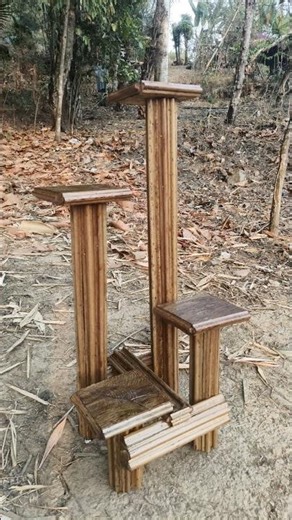 Simple and Beautiful wooden flower stand🌸#woodworking #shorts #flowers #flowerstand