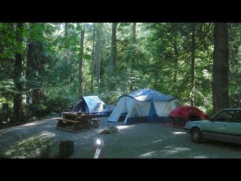 Goldstream Provincial Park Campground, BC Camping, Drive throu Campsites, 1080p