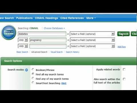 Using Keywords to Search CINAHL
