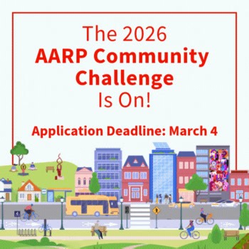 The 2026 AARP Community Challenge grant program is now open and accepting applications through March 4 at 5 pm ET / 2 p.m. PT! These grants support quick-action projects that make communities more livable for people of all ages – especially those 50-plus. Learn more and apply (if eligible): http://spr.ly/6183CWBq3 | AARP California