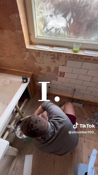 Thinking about tiling your bathroom? 💭 So like many others we are renovating on a budget. Which means keeping costs down by doing jobs ourselves, and one job was to tile the bathroom. For a first go I don’t think we’ve done a bad job! Here’s what we learnt… 1. Old houses have wonky walls… so using a laser spirit level saved us. Especially as we wanted to create a brick effect with our tiles. 2. Wonky walls meant we needed to use more adhesive than we calculated. This allowed us to pack thicker 