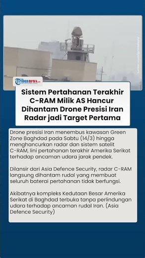 Drone Iran Tembus Green Zone Baghdad: Sistem Pertahanan Terakhir C-RAM AS Hancur, Hantam Kedubes AS