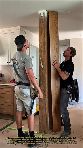 Genius Trick to Transform an Old Support Post into a Stunning Wood Column