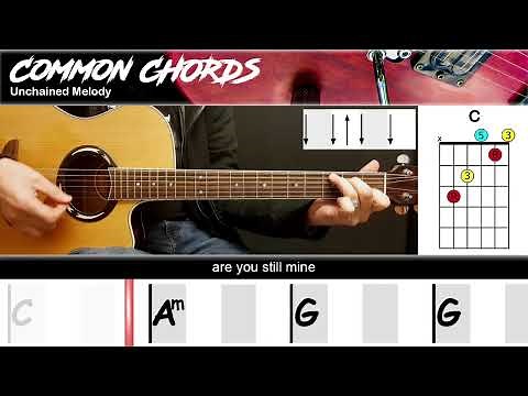 Unchained Melody - The Righteous Brothers | EASY GUITAR LESSON | Scrolling Chords & Lyrics