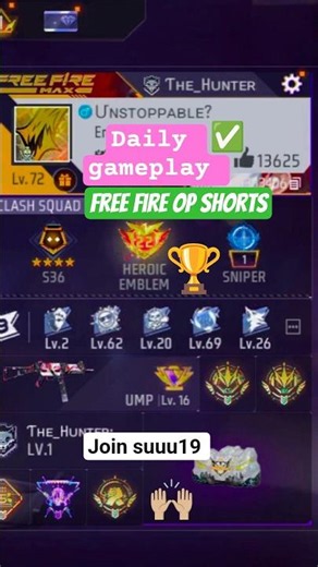 Suuu19 challenge ✅ Free Fire 🏆 gameplay daily #shorts