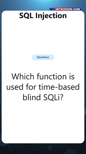 Which Function Is Used for Time-Based Blind SQL Injection? | SQLi Quiz! #cybersecurity #question