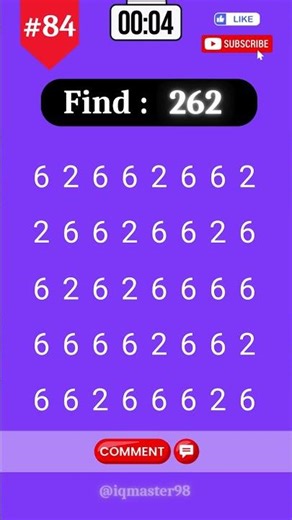 Spot 262 or Fail the Challenge #shorts #viral #test