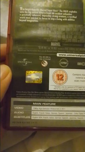 just finished watching the incredible hulk on hd dvd