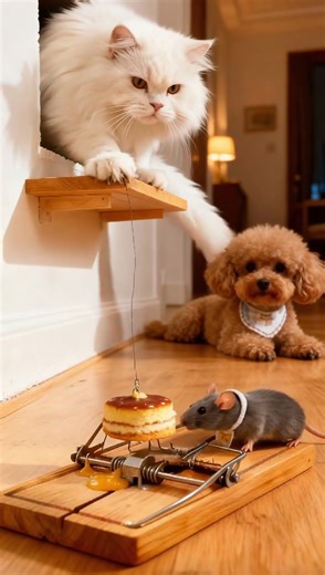 Will the Dapper Mouse be Tempted by the White Persian's Delicious Cheesecake Trap?