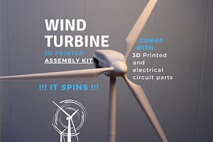 Wind Turbine 3D Printed Model Kit | DIY Plastic Assembly - Etsy