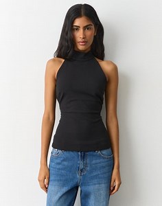 High Neck Blouse in Black | Glassons