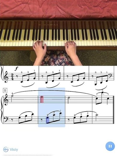 F. Beyer Op.101 No.54 Comodo in C (Übung in Achteln-Exercise in quavers-八分音符的練習) #pianotutorial