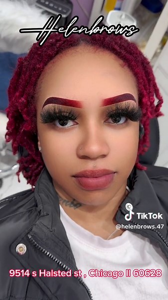 Red Eyebrow Tinting by Helen: Chicagobrows Artist