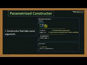 Parameterized Constructor in C++ | C++ Tutorial for Beginners