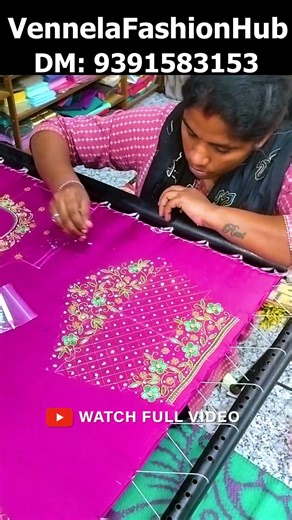 thread Spring Stitching #aariwork #handembroiderywork #maggamworktutorial #youtubeshorts #nehar