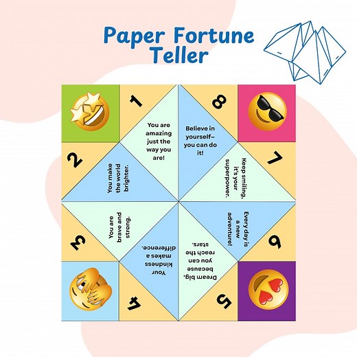 Printable Cootie Catcher Game for Kids – 3 Designs | Fun Fortune Teller Activity | Paper Toy | Printable Party Game | Kids Activities - Etsy