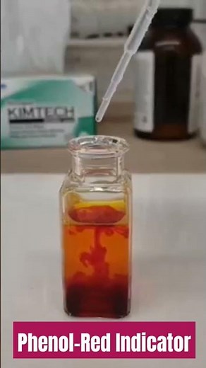 Phenol-Red indicator colour in acidic and basic solutions l #chemistry #shorts