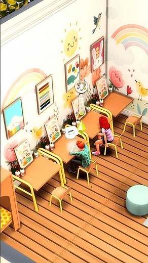 The cutest Sims 4 CC for kids 🎒 I built a pretty daycare with the Kindergarten CC Set 🛍️ #thesims4
