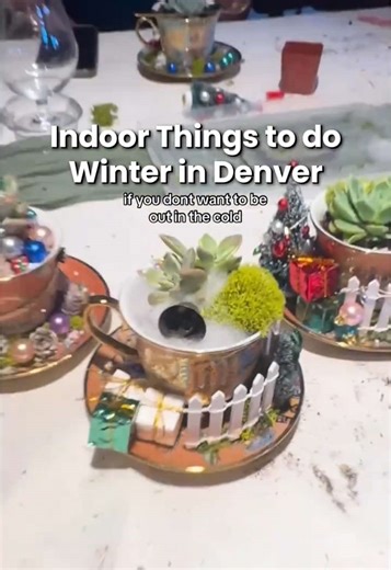 Indoor Things to Do in Denver – When it’s cold out ❄️🌿 Looking for indoor things to do in Denver that are creative, cozy, and magical? ✨🏙️ Step into a world of tiny wonders, where you can craft your own fairy garden in a vintage teacup and leave with something truly special to brighten your home.🧚 📅 Jan 11 multiple dates 📍 Goldspot Brewing Company more Deets: In this whimsical, hands-on Denver workshop, you’ll design an enchanted miniature world with succulents, fairy houses, and charming d