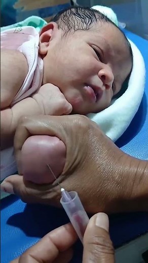 Baby Blood Sample Test 👶🩸 | Cute Reaction #shorts #viral