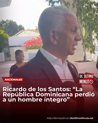 De Último Minuto on Instagram: "El presidente del Senado, Ricardo de los Santos, afirmó que la República Dominicana ha perdido a un hombre íntegro que lo dio todo por la democracia y que se entregó por completo a la lucha por el bienestar de la nación, al referirse al fallecimiento del doctor e ingeniero Ramón Alburquerque. De los Santos ofreció estas declaraciones al acudir al velatorio de Alburquerque, realizado en la funeraria Memorial, donde destacó su compromiso con la vida pública, su éti
