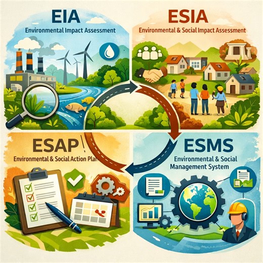 ESIA vs EIA vs ESAP vs ESMS: Environmental and Social Risk Management Frameworks | Ali Abdelbasit posted on the topic | LinkedIn