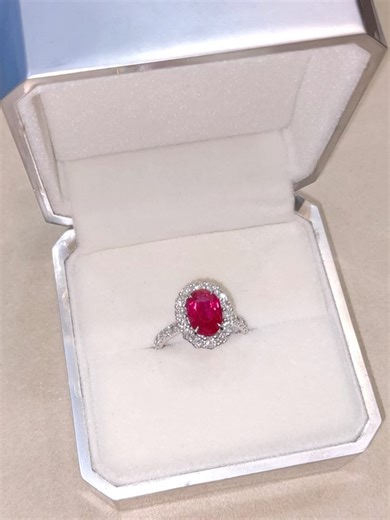 The Natural Ruby Company on Instagram: "❤️ A Ruby Valentine ❤️ This 2.88 Ct. ruby and natural diamond pavé ring, crafted in 18K white gold, is an ideal choice for an engagement. Made for someone bold and authentic — who values timeless design over passing trends. We ship worldwide in our signature presentation box ❤️ ✈️ Free worldwide shipping ✉️ DM for pricing details and inquiries 💻 Shop online 🏷️ Item ID: J9959"