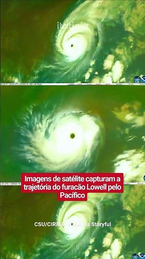 IMAGENS DE SATÉLITE CAPTURAM A TRAJETÓRIA DO FURACÃO LOWELL PELO PACÍFICO