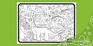 Busy Picture Dinosaur Colouring Page
