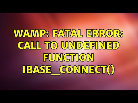 WAMP: Fatal error: Call to undefined function ibase_connect()