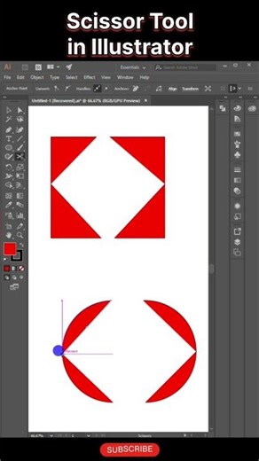 Scissor Tool in Illustrator😲#illustratortools#illustrator#illustratortutorial#illustratorhacks