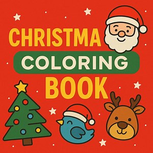 Christmas Coloring Book for Kids: Santa, Reindeer, Tree (printable PDF) - Etsy