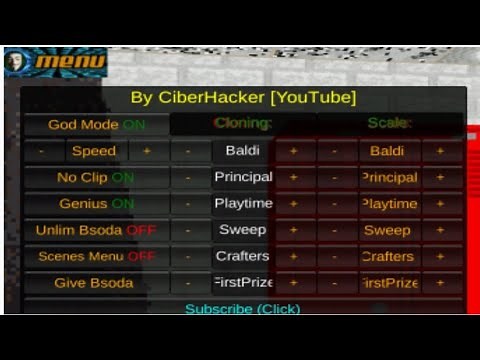Baldi's Birthday's Bash Mod Menu By Ciber Hacker