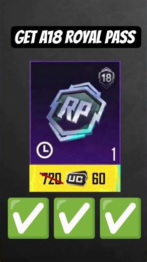 Get A18 Royal Pass Free, A18 Royal Pass in 60 UC Only 1st time purchase players, #bgmi #pubg #gaming