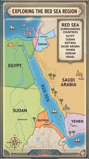 Red Sea Surrounding Countries #map #travel