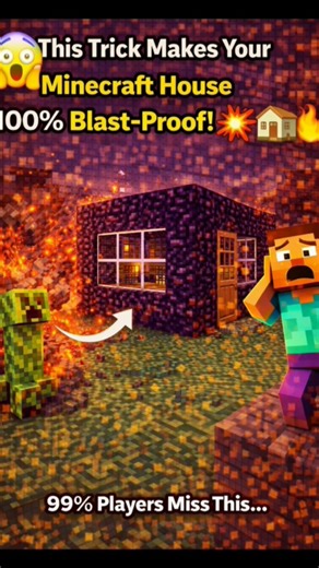 😱 This Trick Makes Your Minecraft House 100% Blast-Proof! 💥🏠🔥