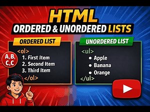 HTML Ordered List & Unordered List Explained | ol & ul Tutorial in Hindi | Web Development
