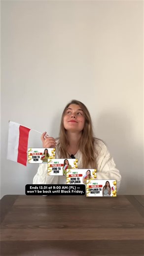 Weronika Szumiel | Polish for foreigners 🇵🇱 on Instagram: "Just a few days left to sign up for my Polish courses with up to 30% OFF!🇵🇱 👉Comment “2026” and check your inbox. ✍️ 1-time payment (No monthly subscription!) ✍️ Lifetime access to the video lessons — no time limits or expiration ✍️ Up to 6 months of written support from the teacher for exercises and in case of questions (with support versions) ✍️ Students' community on Telegram (with VIP version) ✍️ Study on any device: computer, p