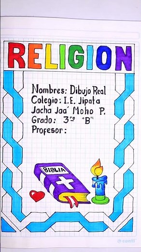 caratula religión #caratulas #cuaderno
