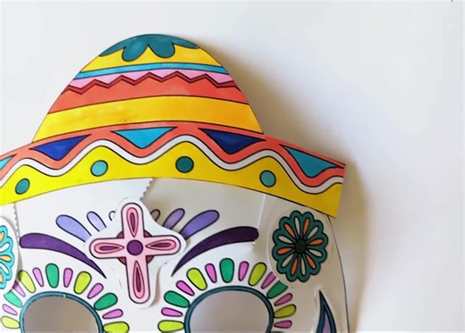 Sugar Skull Mask Printable | 3D Day of the Dead Craft | Día De Los Muertos Activity | Mexican Holiday Cultural Kid Learning Coloring Pages - Etsy