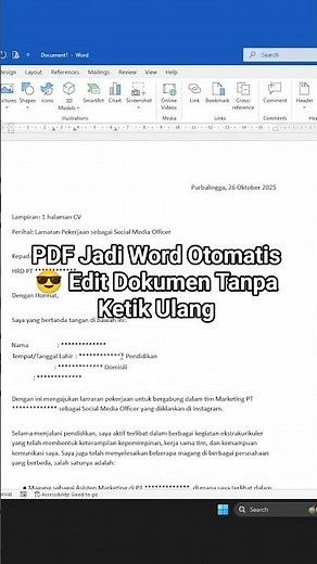 PDF Jadi Word Otomatis 😎 Edit Dokumen Tanpa Ketik Ulang #belajarword #wordtutorial