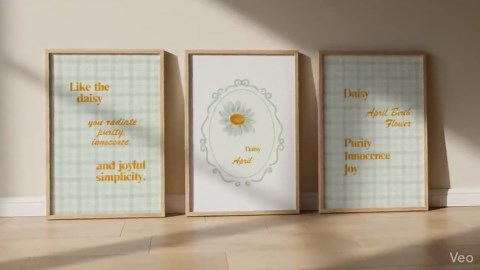 April Birth Flower Wall Art Set of 3 | Daisy Botanical Prints | Minimal Floral Decor | Birth Month Flower Gift | Nursery Flower Wall Art - Etsy