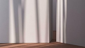 Empty room with wooden floor, 3d rendering.