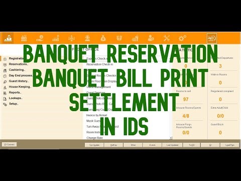 Banquet reservation, Banquet bill print & Settlement in ids