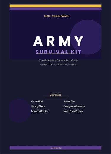 BTS Seoul Concert 2026, ARMY Survival Kit, 5-page Digital Travel Guide, Gwanghwamun - Etsy UK