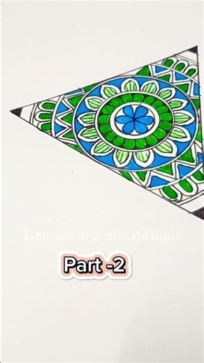Simple Triangle mandala art part -2 || #shortvideo #mandaladesign