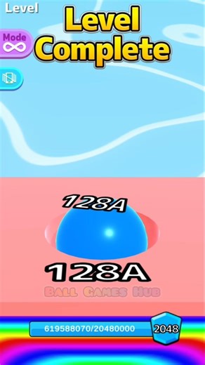 Color Clash! 😱 | 128A Ball & Different Color Tile 🔥 Ball Run 2048 #shorts