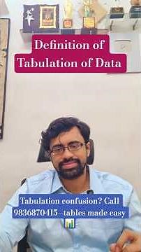 Definition of Tabulation of Data Explained | Easy Statistics Concept #Statistics #DataTables