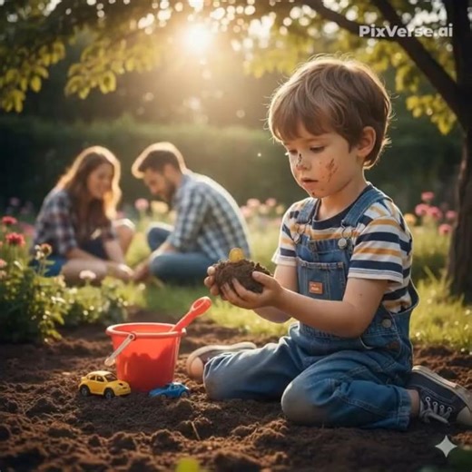 Boy digging in dirt — FOUND COIN worth MILLIONS! 😱🪙 (AI simulation)